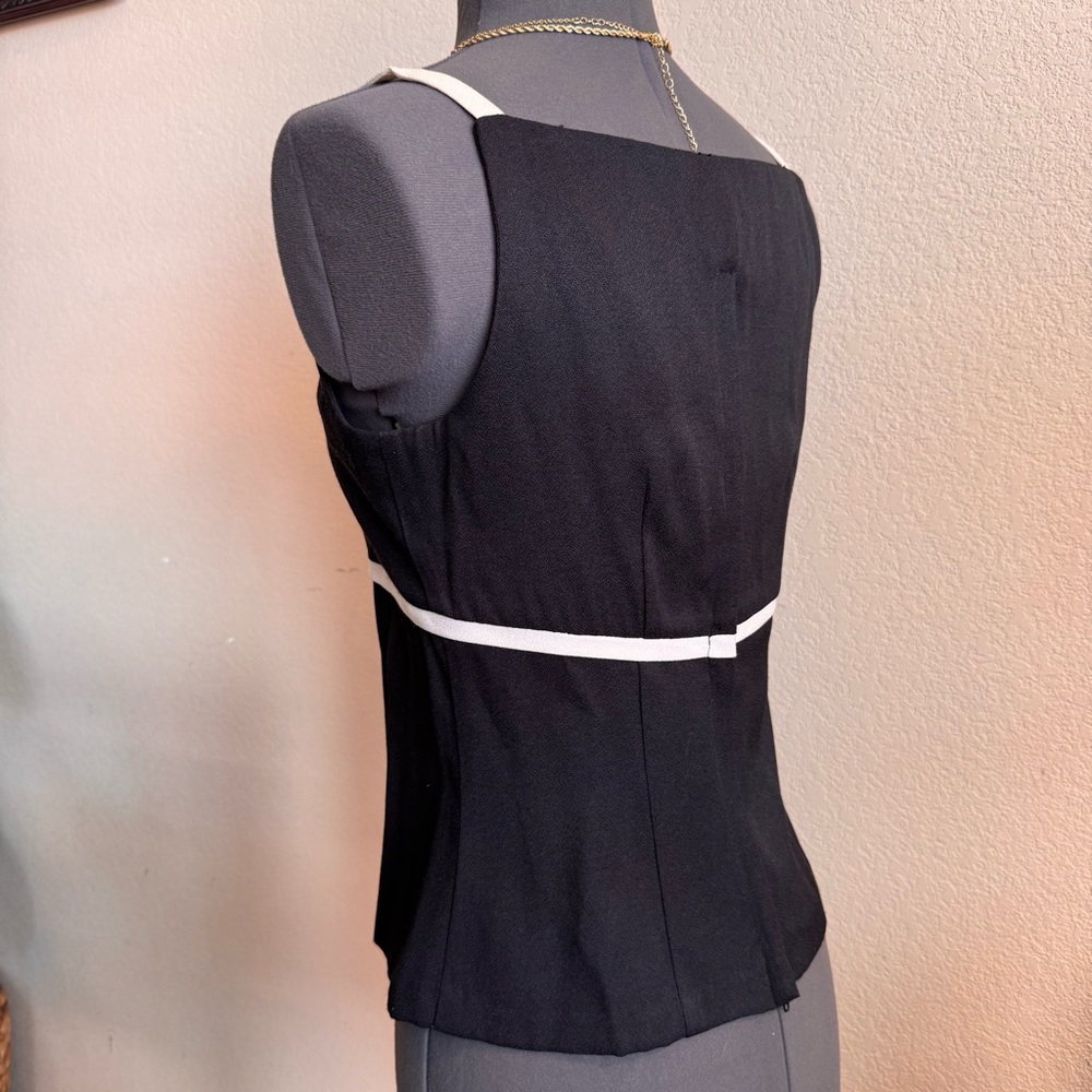 Vintage Giorgio Fiorlini 90’s Blouse Tank Top Black And White S 5 6 - Picture 3 of 9